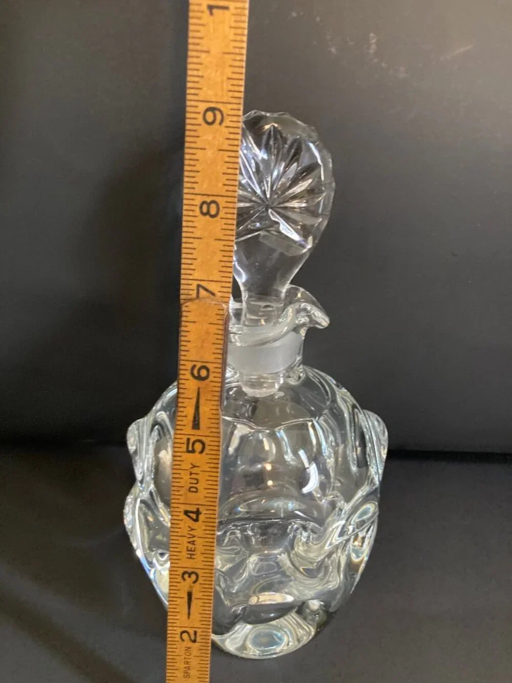 Aseda Glasbruck Sweden 1970's Clear Glass Thumbprint Glass Decanter Bo Borgström